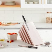 MWX Teknoloji Italyan Bıçak Bloğu, 10" x 10" x 16", Beyaz Renkli Kayın Ağacı