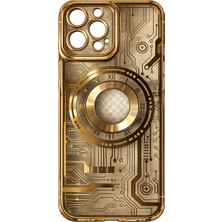 Akbix Accessory iPhone 14 Pro Uyumlu Gold Şeffaf Renkli Kılıf