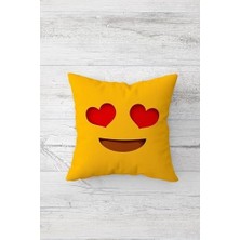 MWX Teknoloji Pelangi Kalpli Göz Emoji Çift Tarafı Baskılı Gizli Fermuarlı Yastık Kılıfı Kırlent Koltuk Yastık Kılıfı, Kırmızı-Sarı 45 x 45, 2469132845451