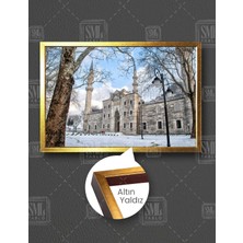 SML Tablo Karlar Içinde Sultan Ahmet Camii Blue Manzara Yatay Çerçeveli Kanvas Tablo