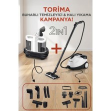 Torima Buharlı Temizleyici Halı Koltuk Yıkama Cam Zemin Mutfak Temizleme Buhar Makinesi V22B+CB08C
