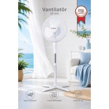Torima Vantilatör 3 Pervaneli 3 Kademeli Ayarlanabilir Ayaklı 16 Inc 55W Fan SF04 Beyaz