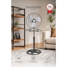 Torima Vantilatör 3 Pervaneli 3 Kademeli Ayarlanabilir Ayaklı 18 Inc 55W Fan SF03 Gümüş