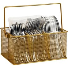 MWX Teknoloji Reader Gereçler Tutucu, Gümüş Eşya Düzenleyici, Caddesi, Çatal Bıçak Tutacağı, Mutfak, Metal Örgü, 10 "u x 7" G x 4.75" Y, Altın