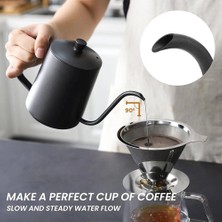 Vestron Mini Kettle 600 ml Siyah Demlik| Kahve Demleme Için Şık ve Pratik Tasarım