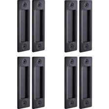 Sayemons Products Iç Mekan Ahır Kapısı Gömme Sap Seti Montaj Donanımı ile - 4 Paket, Mat Siyah
