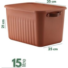 MWX Teknoloji 3 Adet Modern Kapaklı Saklama Kutusu Seti -15 Litre – Turuncu -Taşınabilir Kulplu, Dolap Içi Düzenleyici, Çok Amaçlı Organizer Kutu, Oyuncak & Kıyafet Kutusu