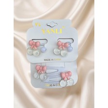Happy Aksesuar Kiraz Figürlü Çocuk Toka Set Çıtçıtlı ve Lastik