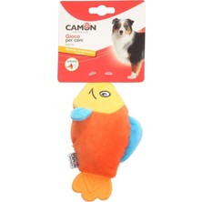 Camon Gıcırtılı Sesli Balık Şeklinde Eğlenceli Polyester Köpek Oyuncağı 18 cm