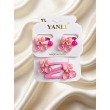 Happy Aksesuar Kiraz Figürlü Çocuk Toka Set Çıtçıtlı ve Lastik