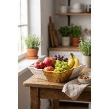 Sayemons Buffer Kare Dalgalı Çift Renkli Plastik Sepet, Ekmek ve Meyve Sepeti, 25X25X8 Cm, Yıkanabilir, Iç Içe Geçebilen, 3 Parça