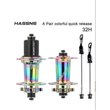 Hassn's Pro 7 32H Rainbow, Colorful Ön-Arka Jant Göbek Takımı, Göbek Seti