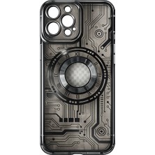 Akbix Accessory iPhone 14 Pro Uyumlu Siyah Şeffaf Renkli Kılıf