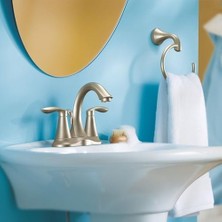 Sayemons 6410BN Eva Çift Kulplu Toilette Musluk Gider Montaj, Fırçalanmış Nikel