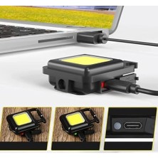 Sayemons Mini Taşınabilir LED Çok Fonksiyonlu Fener, Yüksek Lümen, Cob Anahtarlık, Dış Mekan Için Şarj Edilebilir Acil Durum Işığı, Mini Kamp Feneri