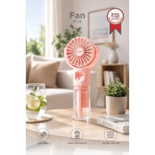 Torima Vantilatör Şarjlı Su Buharlı Mini Masa Fan F13 Pembe