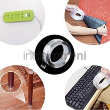 Sayemons 2 Metre Çift Taraflı Şeffaf Silikon Güçlü Yapıştırıcı Bant (1)