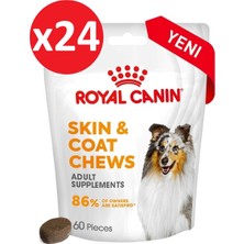 Royal Canin Skin&coat Chews Deri ve Tüy Sağlığını Destekleyen Tamamlayıcı Köpek Ödül Maması 240G*24 Paket