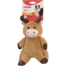 Camon Gıcırtılı Polyester Ren Geyiği ve Kunduz Karakterli Köpek Oyuncağı 22 cm