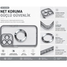 Akbix Accessory iPhone 14 Pro Uyumlu Gümüş Renkli Şeffaf Kılıf