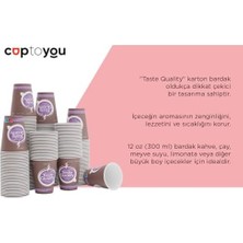 Sayemons 50 Adet Tek Kullanımlık Karton Bardak, 12 Oz Sıcak Kahve Bardağı, Sıcak/soğuk Içecek Bardağı 300 Ml, Taste