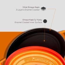 Sayemons Döküm Oval Tencere Çap(Ø) 25CM - Trendy Turuncu