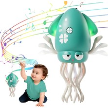 Apexma Oyuncak Dans Eden Ahtapot Müzikli LED Işıklı Oyuncak Şarjlı Hareketli Emeklemeye Yardımcı Dansçı Kalamar