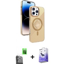 Marsilyan™- iPhone 16 Pro Kılıf Nova Modern Prime - Siyah Bilvis 5in1 5d Magic Hayalet Cam Ekran Koruyucu + Raze Metal Kamera Lens - Sh