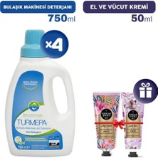 Sayemons Bulaşık Makinesi Deterjanı 750 ml x 4, El Kremleri Hediye