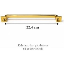 Sayemons Canik Mobilya Kulpları, Metal, Tv Ünitesi Yatak Odası Çekmece Vestiyer Mutfak Dolap Kulbu (Altın Sarı, 224 Mm)