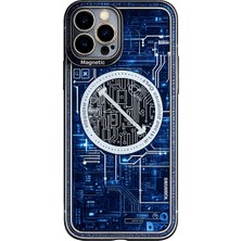 Akbix Accessory iPhone 14 Pro Uyumlu Mavi Desenli Renkli Kılıf