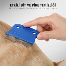 Sayemons Kedi Köpek Bit ve Pire Tarağı - Evcil Hayvan Kir, Kepek ve Ölü Tüy Temizleyici - Paslanmaz Çelik Sık Dişli - Gözyaşı Izi Temizlemeye Yardımcı Tarak