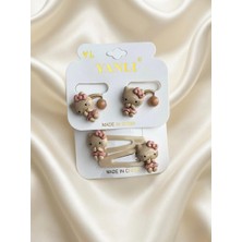 Happy Aksesuar Hello Kitty Figürlü Çıtçıtlı ve Lastik Çocuk Toka Seti