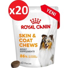Royal Canin Skin&coat Chews Deri ve Tüy Sağlığını Destekleyen Tamamlayıcı Köpek Ödül Maması 240G*20 Paket