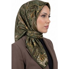 Hadiora Kadın Açık Haki Paisley Desenli Organik Soft Pamuk Eşarp