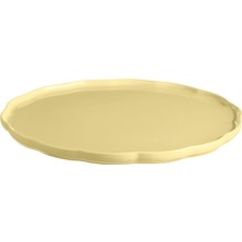 Sayemons Emile Henry Madeleine Yuvarlak Servis Tabağı 31 cm Tereyağı Sarısı/vanille