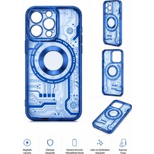 Akbix Accessory iPhone 14 Pro Uyumlu Mavi Şeffaf Renkli Kılıf