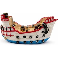 Sayemons Hazine Gemisi Kitap Desteği – El Yapımı Reçine Pirate Treasure Ship Bookend, Ev & Ofis Dekoru