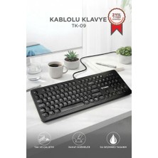 Torima Kablolu Q Klavye Retro Daktilo Görünümlü TK09 Siyah