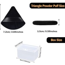 Sayemons 6 Adet Pudra Puf, Yüz Üçgen Makyaj Pufu, Yumuşak Yıkanabilir Velur Fondöten Pufu, Loose Pudra Mineral Pudra Vücut Pudrası Için Depolama Kutusu ile Makyaj Aracı (Siyah)