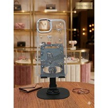 Tekno Tarz 58 GRİ KURDELE DESENLİ İPHONE 13 14 15 UYUMLU KILIFLAR