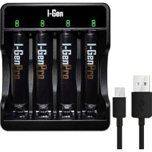 Sayemons G411 4'lü Pil Şarj Aleti + 4 Adet Aaa Pro 1100 Mah Şarjlı Ince Kalem Pilli Set