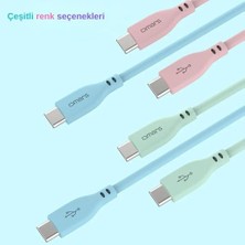 Sayemons Type-C To Type-C Silikon Pd Hızlı Şarj Kablosu Mavi