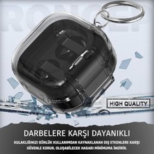 Sayemons Galaxy Buds4 Pro/buds 4 Için Kılıf [güvenlik Kilit Tasarımlı] Transparent- Kulaklık Kılıfı Sararmaya Dayanıklı Taşıma Askılı Tpu Koruyucu Buds 4 Pro Kılıf (Şeffaf-Siyah)