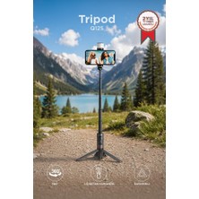 Torima Tripod Çok Amaçlı Led Işıklı Kumandalı Selfie Çubuğu Q12S Siyah