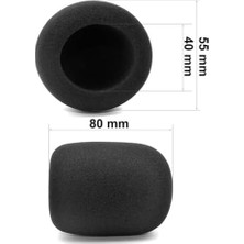Sayemons El Mikrofon Süngeri Siyah Profesyonel Tekli, 80X55MM, Uzun Ömürlü,