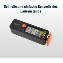 Sayemons Tfa Dostmann Pil Test Cihazı Batterycheck, 98.1126.01, Piller ve Aküler Için (Aaa,aa,c, D), Düğme Pil, Blok Pil, Şarj Durumu/volt Göstergesi, Kolay ve Hızlı, Siyah
