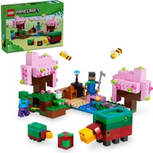 Sayemons Minecraft Kiraz Çiçeği Bahçesi 21260-8 Yaş ve Üzeri Oyunları Seven Çocuklar Için Sniffer, Zombi ve Arı Içeren Yaratıcı Oyuncak Yapım Seti (304 Parça)