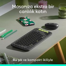 Sayemons Pop Icon Combo Kablosuz Klavye ve Mouse Seti, Bluetooth, Konforlu Tasarım, Programlanabilir Tuşlar, Sessiz Tıklamalar, 3 Cihaza Kadar Easy-Switch, Türkçe Q Klavye, Siyah