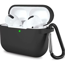 Sayemons Airpods Pro 1.nesil ile Uyumlu Kılıf, Tam Koruyuculu Yumuşak Silikon Kılıf, Pro 1.nesil Için Tasarlanmış Kapak Kılıfı, Anahtarlıklı Kablosuz ve Kablolu Şarj Özellikli Kılıfı, Siyah